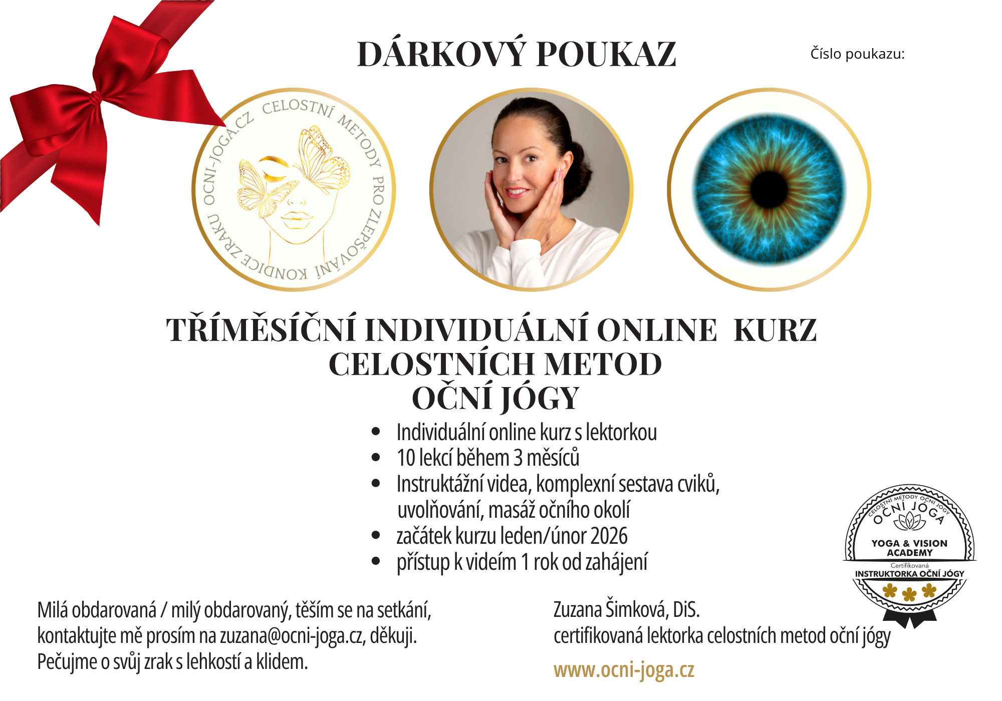 3 mesicni kurz ocni jogy Darkovy poukaz